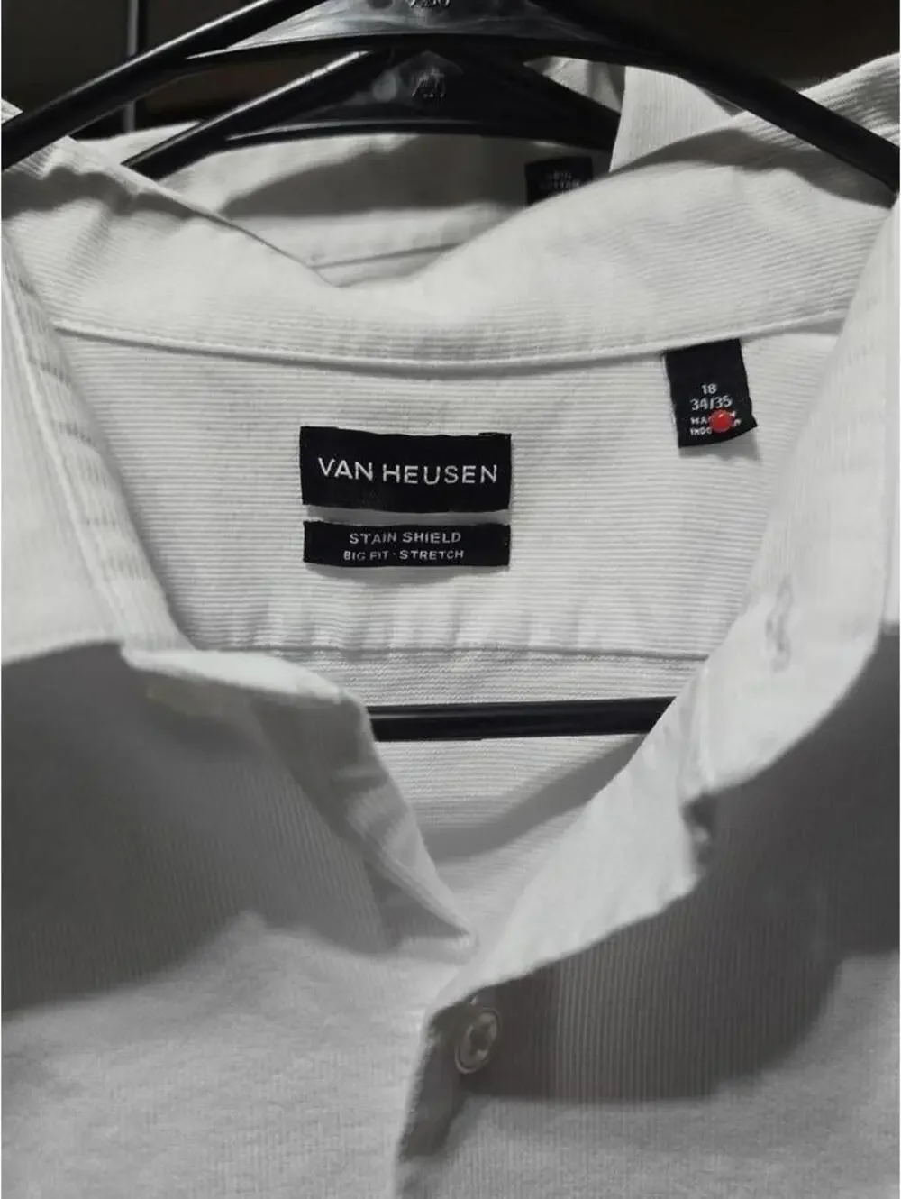 5 Pack Van Heusen Stain Shield Big Fit Stretch White Dress Shirt